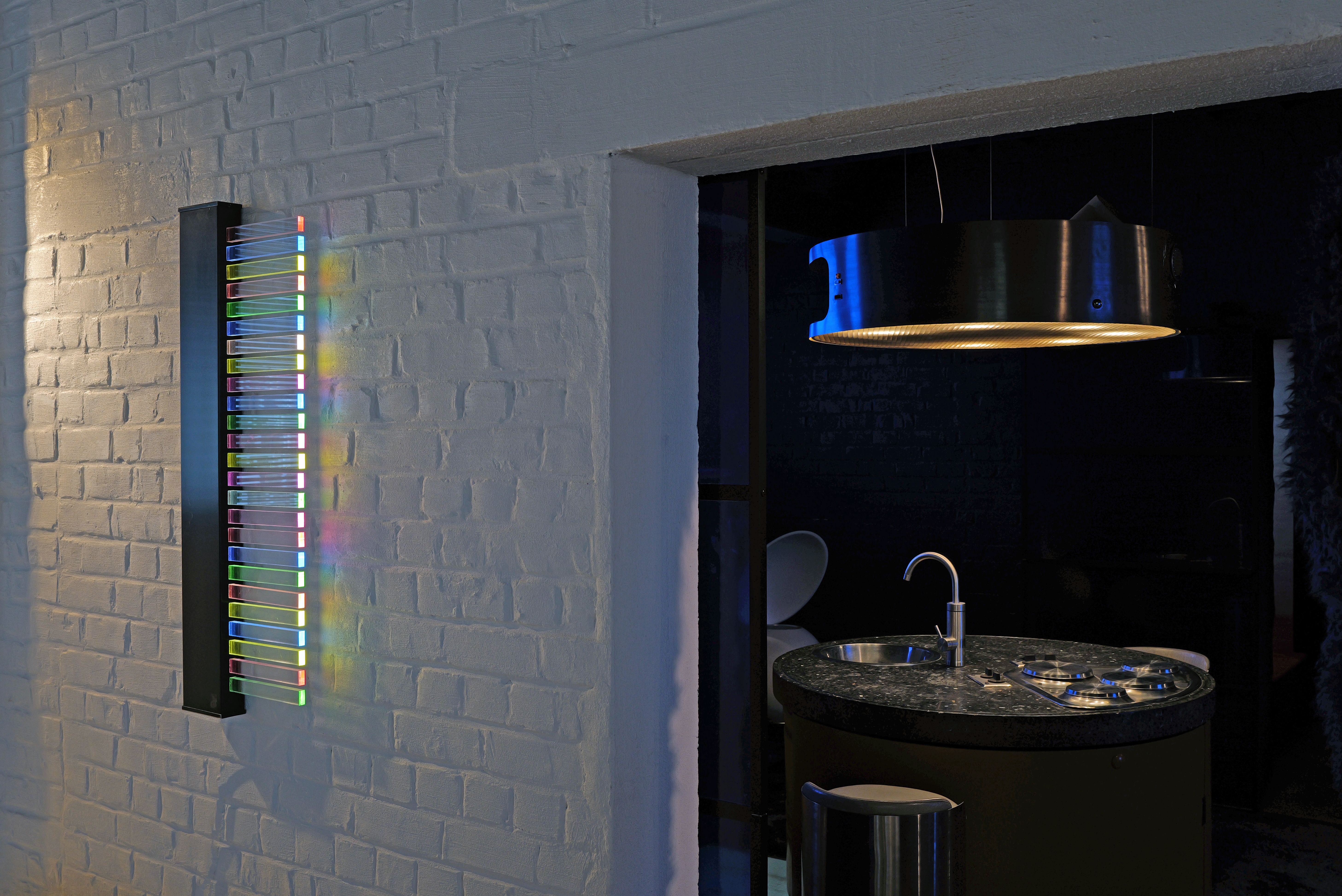 Modernistische lichtsculptuur wandlamp, 1980s