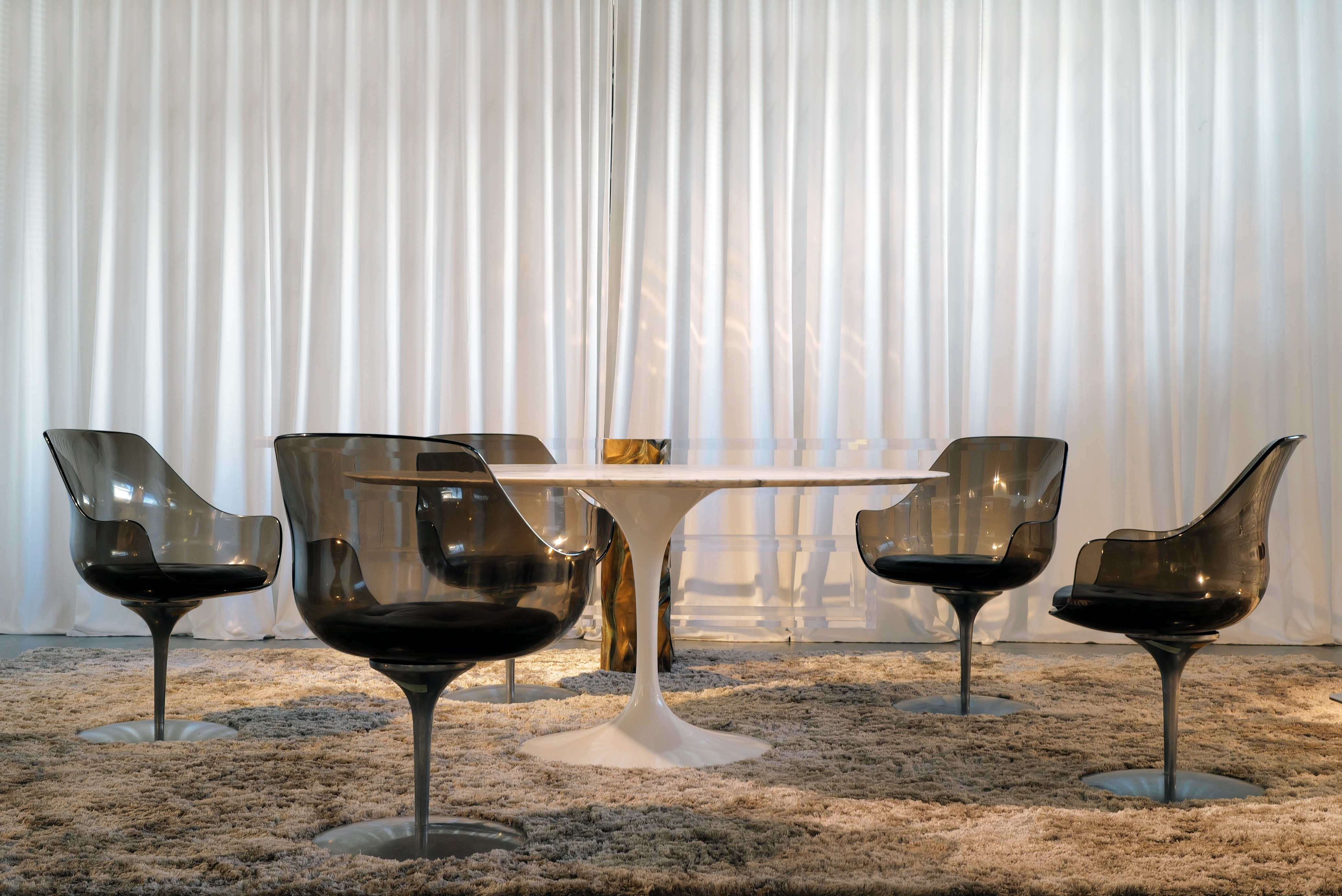 Ensemble de 8 chaises Champagne par Estelle & Erwin Laverne, 1962