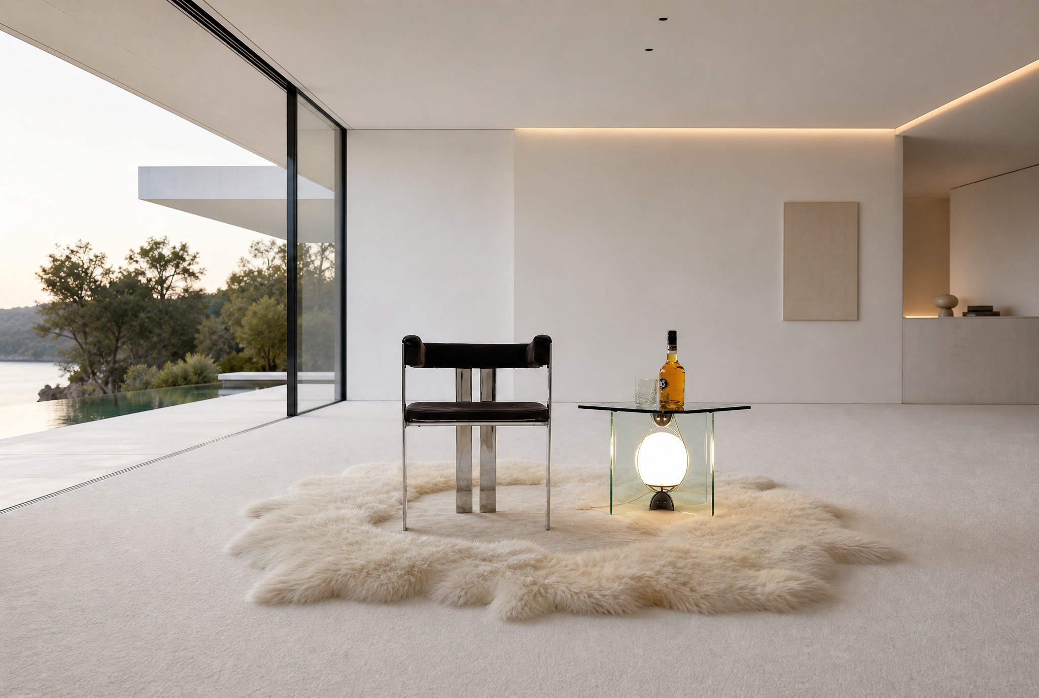 Glass side Table by Giorgio Reggiori for Gallotti & Radice, 1970's
