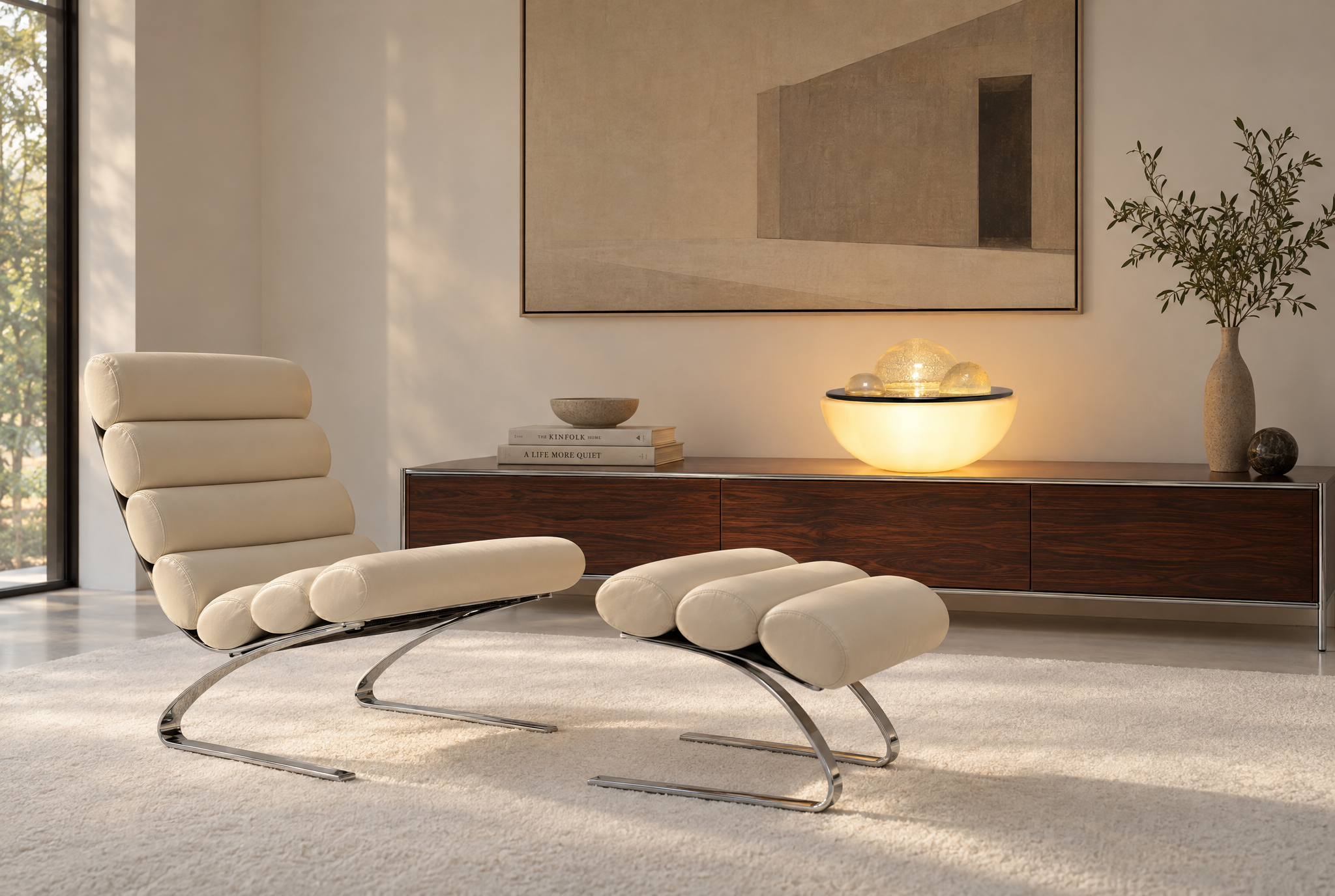 Sinus lounge chair met ottoman van Reinhold Adolf & Hans Jürgen Schröpfer voor COR, 1970s