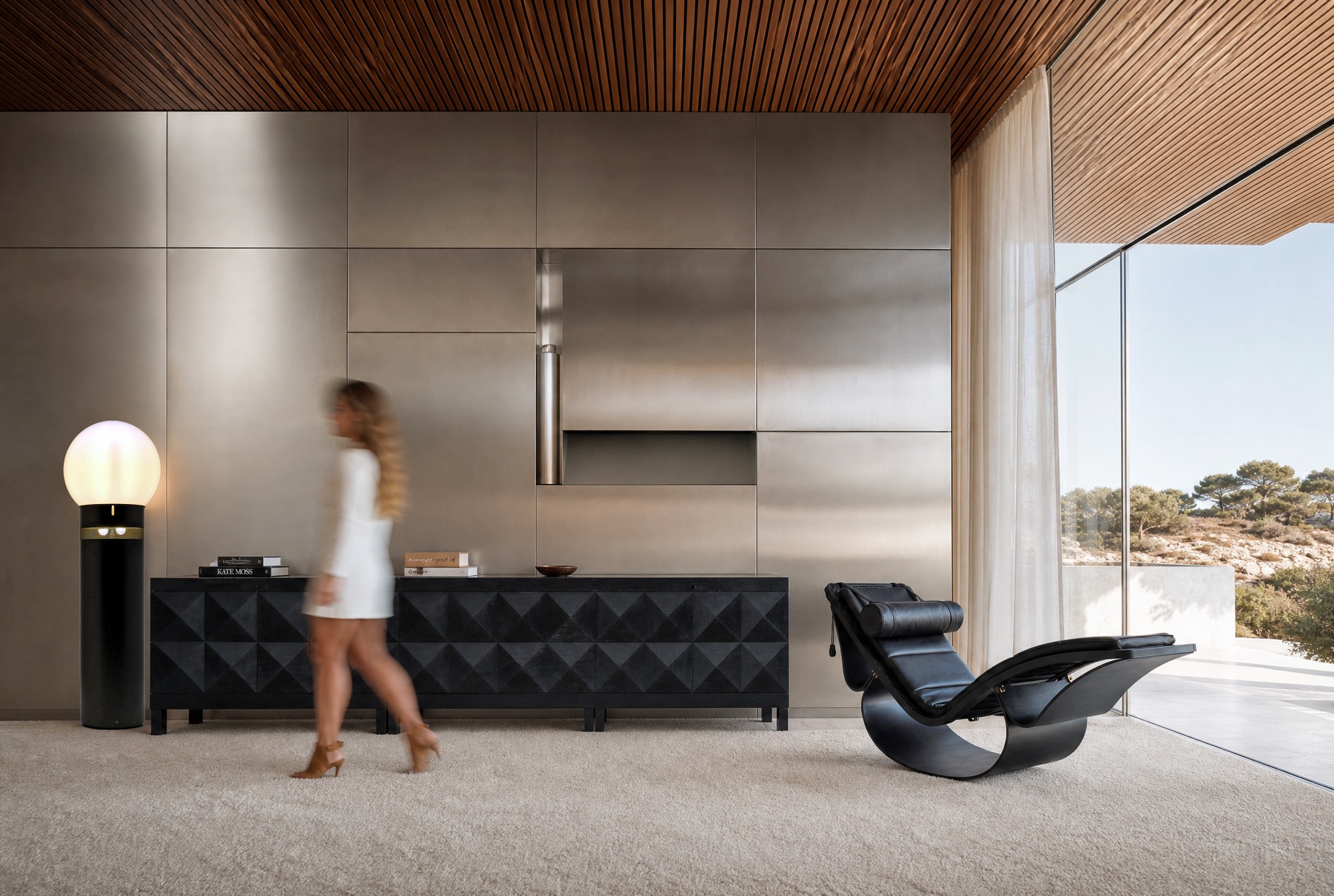 Zeldzame brutalistische sideboard en barkast van J. Batenburg voor E.M.Y, België, 1969