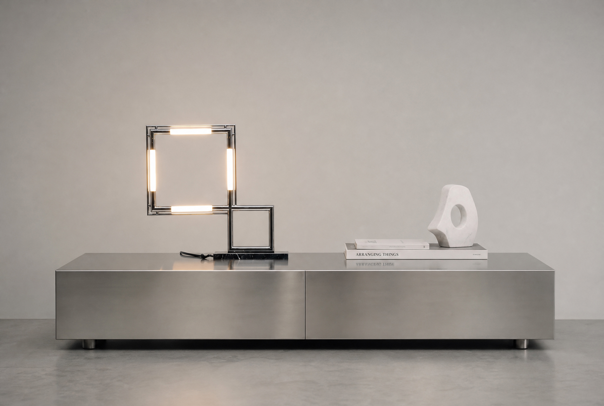 Table Lamp Quadro by Jacques Adnet, 1960s