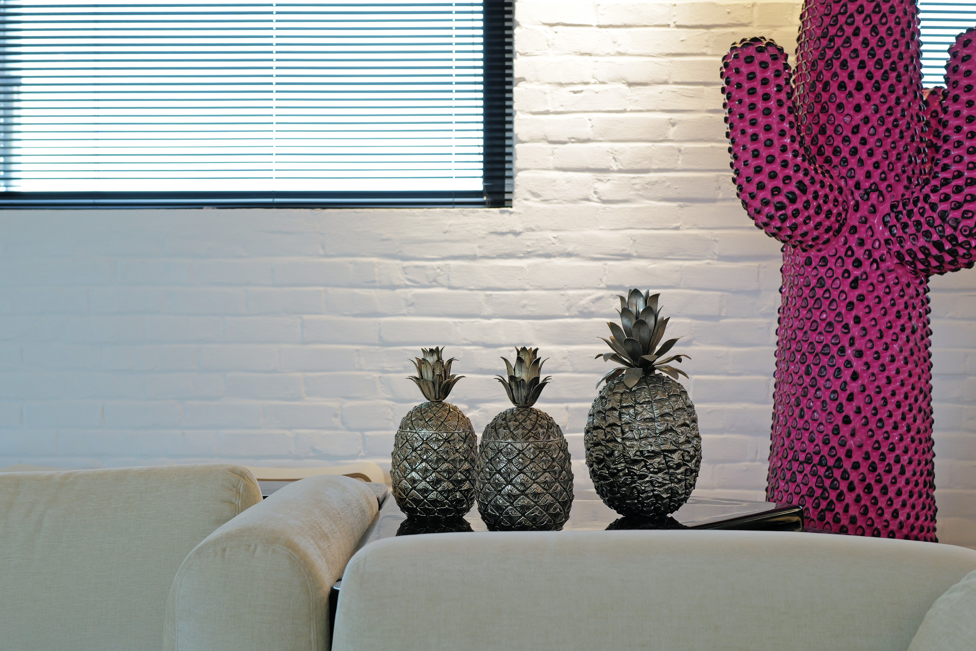 Vintage XXL metal pineapple bottle cooler, 1970s