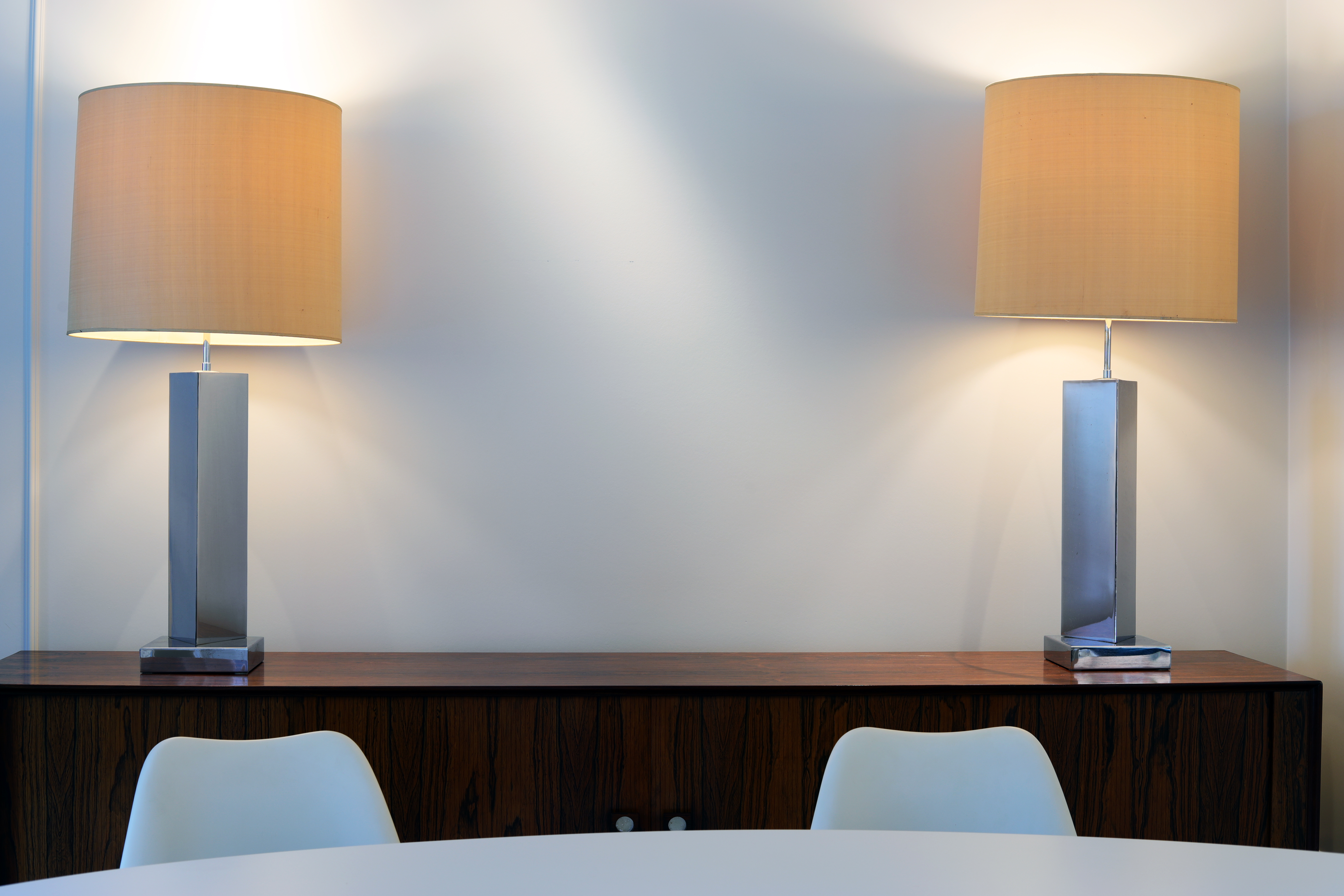 Couple XXL table lamps by Belgo Chrome, 1970's