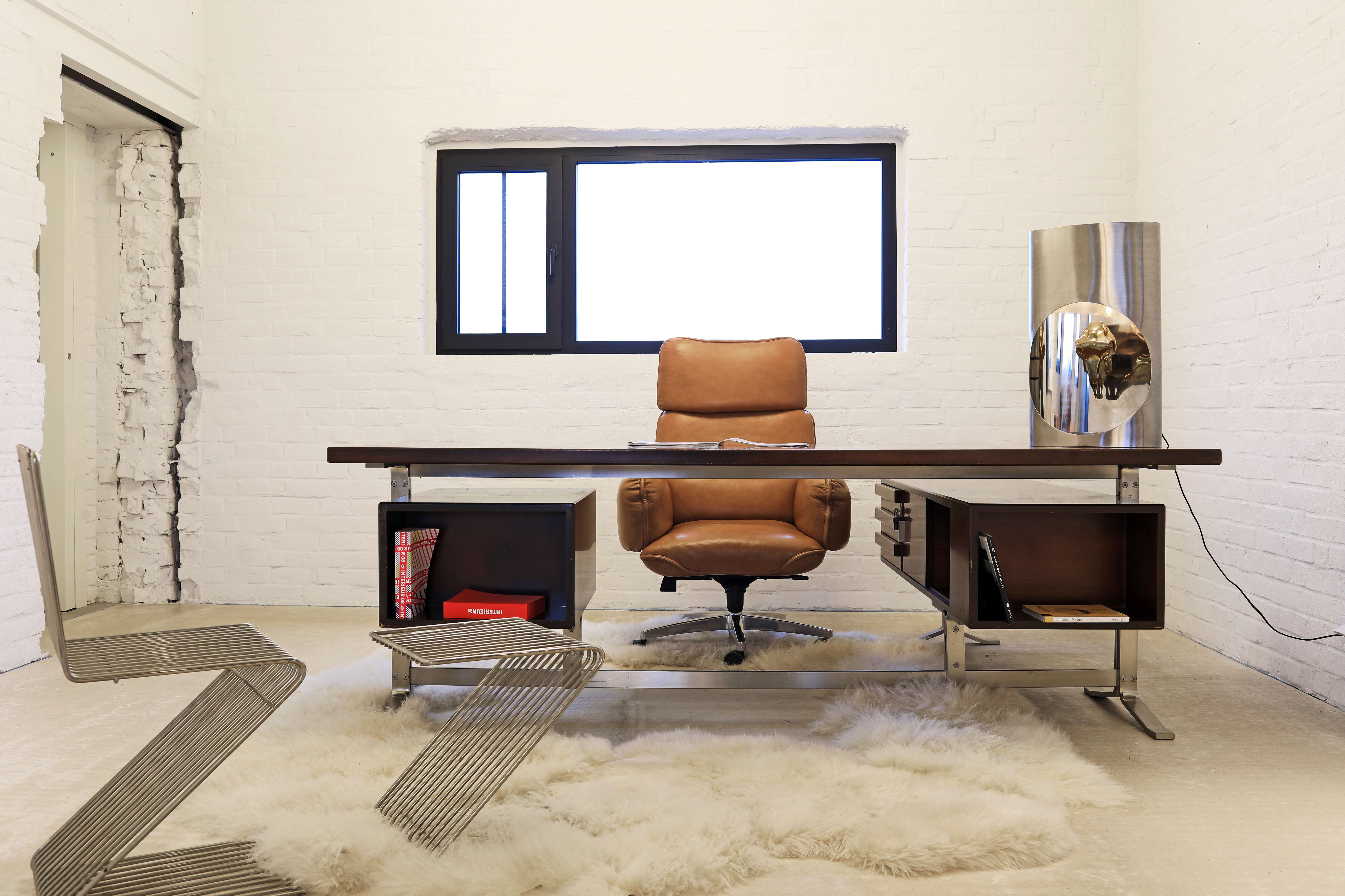Chaise de bureau en cuir par Otto Zapf pour Topstar