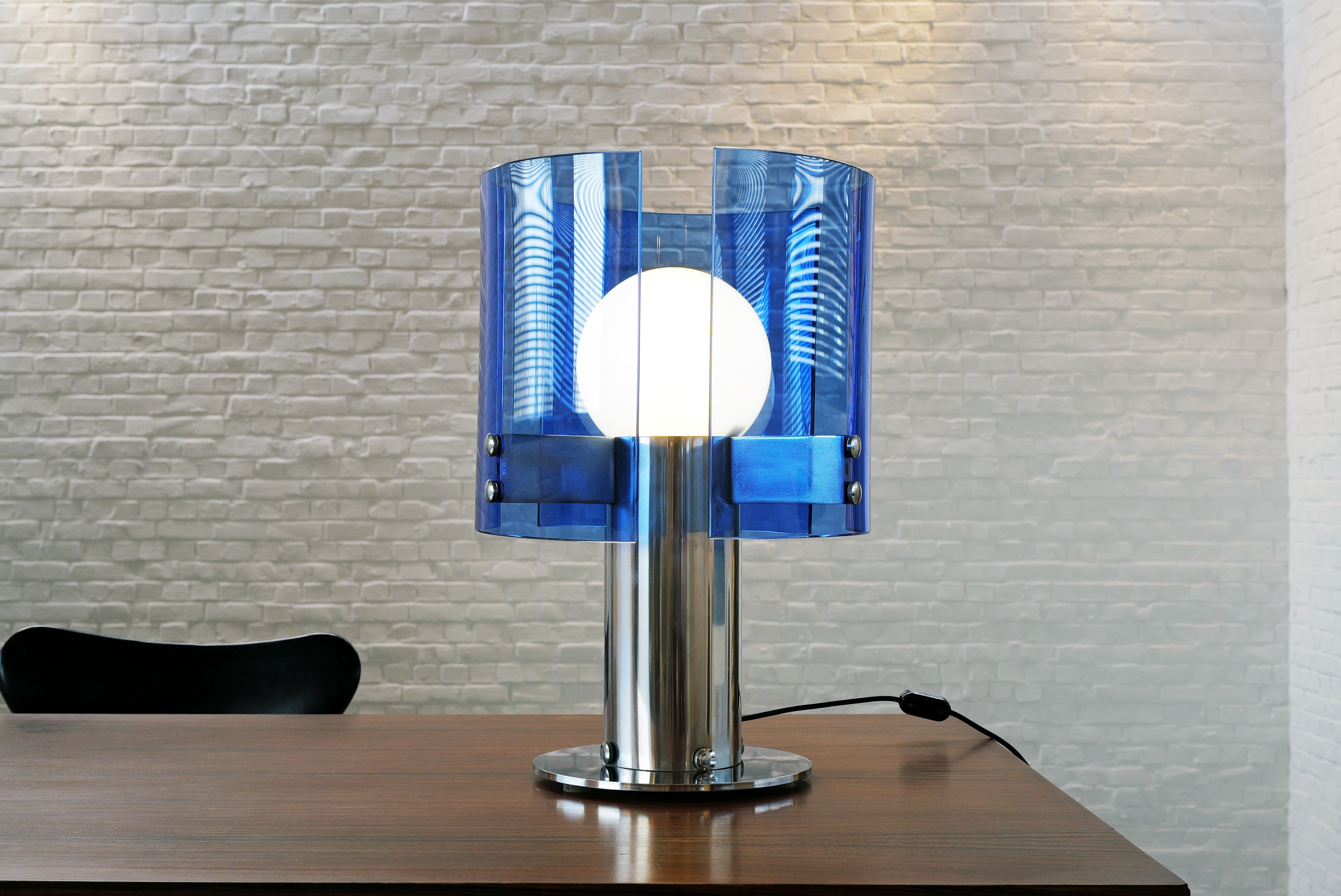 Color glass tafellamp door VECA, Italië, 1970s