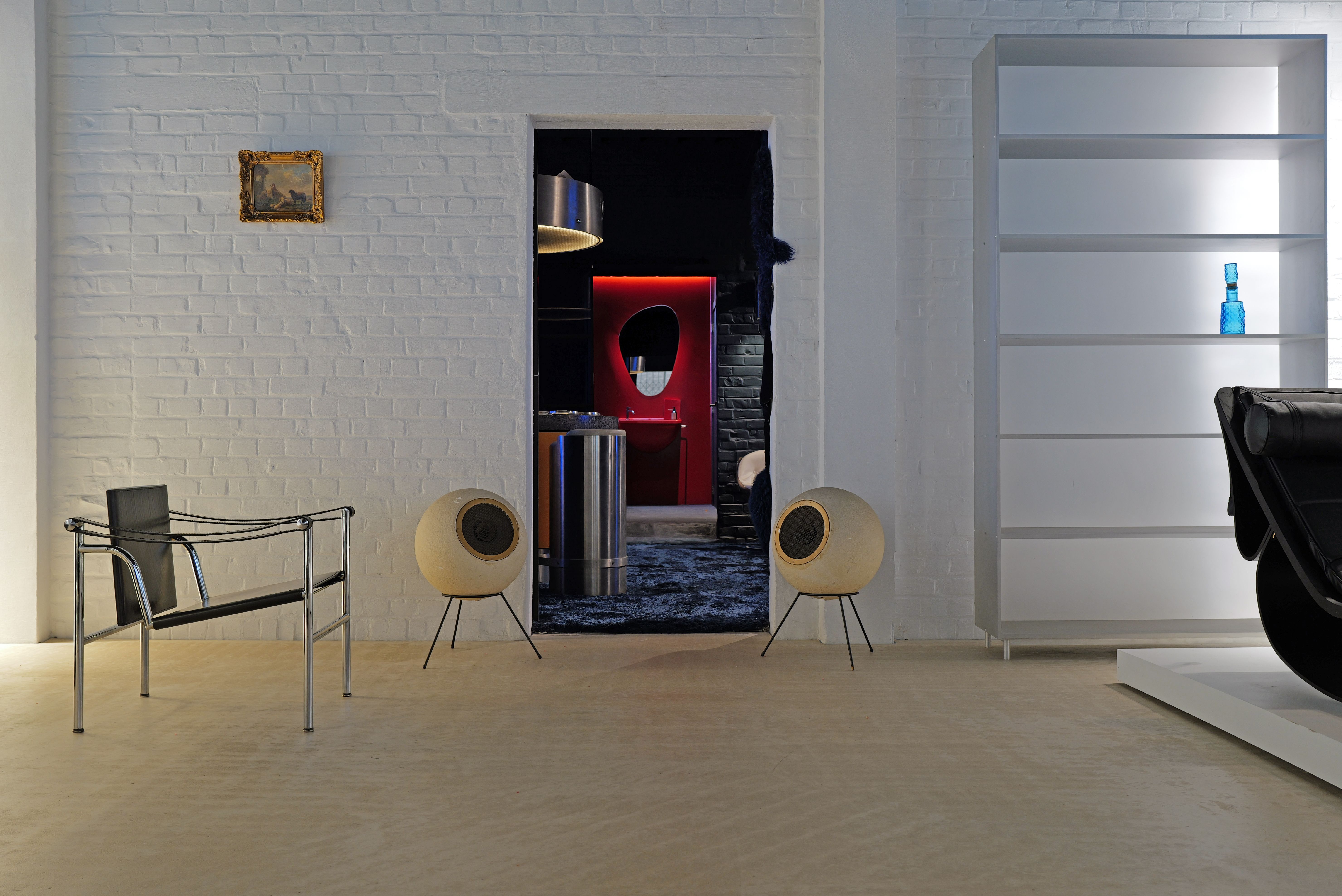 Elipson vintage luidsprekers in gips, 1960's